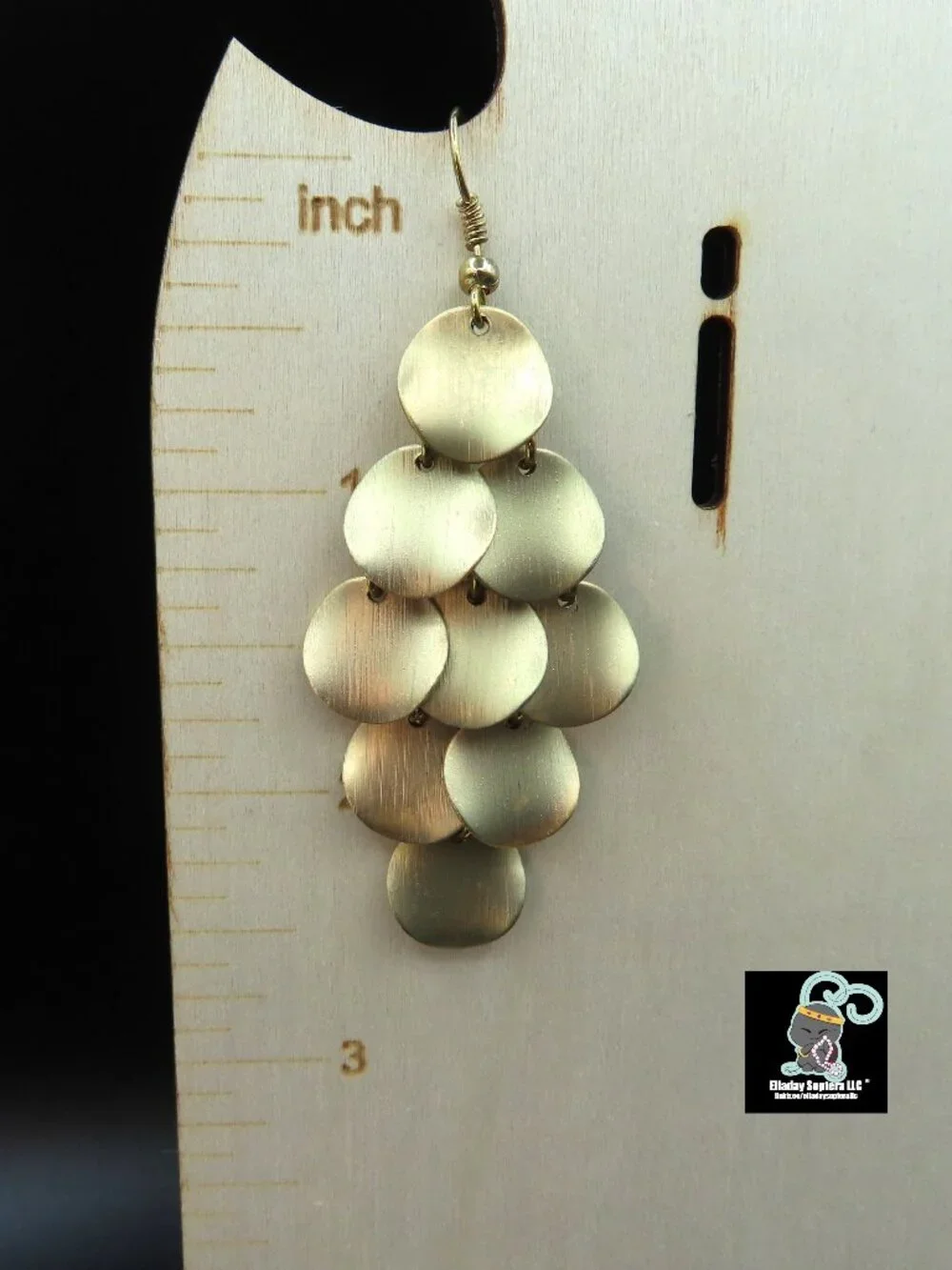 Metal Disc Cluster Dangle Earrings